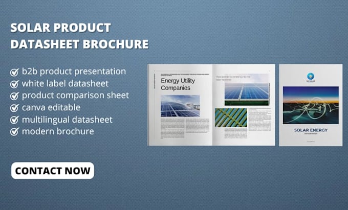 design solar product technical datasheet, brochure, editable canva spec sheet