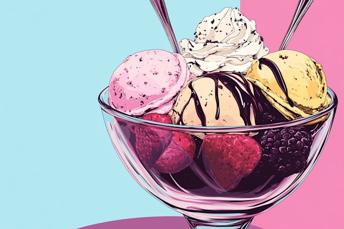 make a food pop art illustration