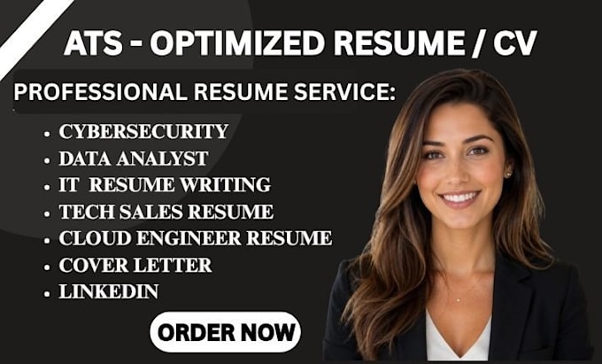 write professional ats resume for IT cybersecurity tech sale data analyst resume