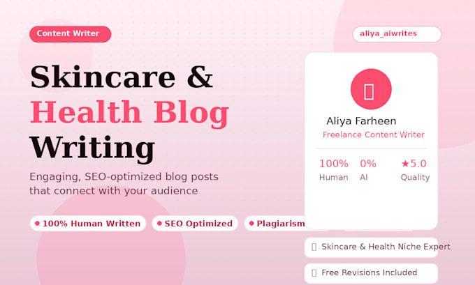 write SEO optimized skincare and health blog