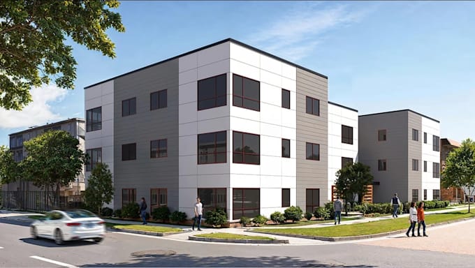 sketchup 3d,revit model for building residential, commercial space,cgi rendering
