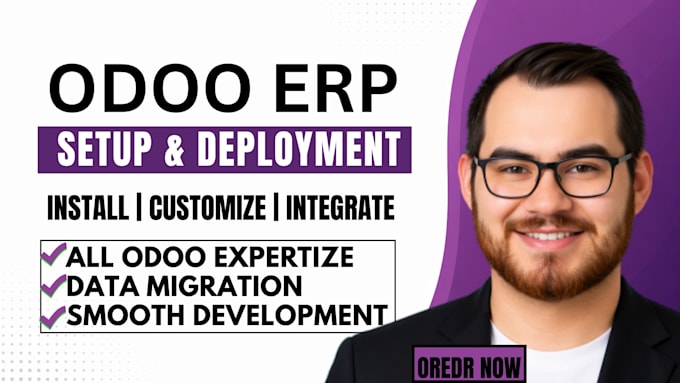 install, customize and deploy odoo erp with modules, integrations and support