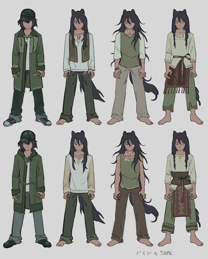 design a concept art for game characters