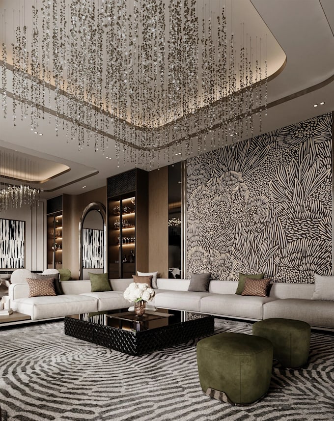 design living room bedroom interior 3d render room layout plan virtual staging