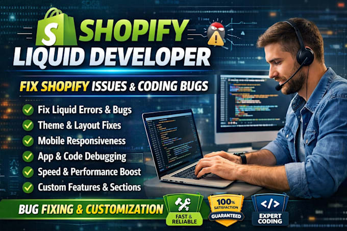 be your shopify liquid developer fix shopify issues shopify coding bug fixing