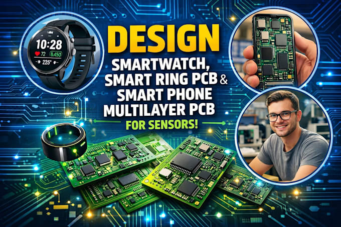 design smartwatch,smart ring pcb,smart phone multilayer pcb for sensors