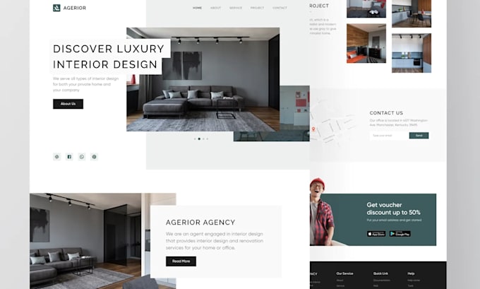 Create a professional interior design website by Qaisernoshad | Fiverr