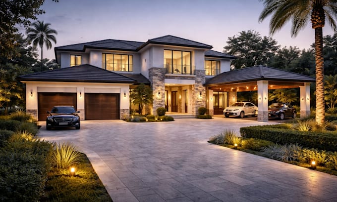 design interior and exterior lighting with realistic 3d  render