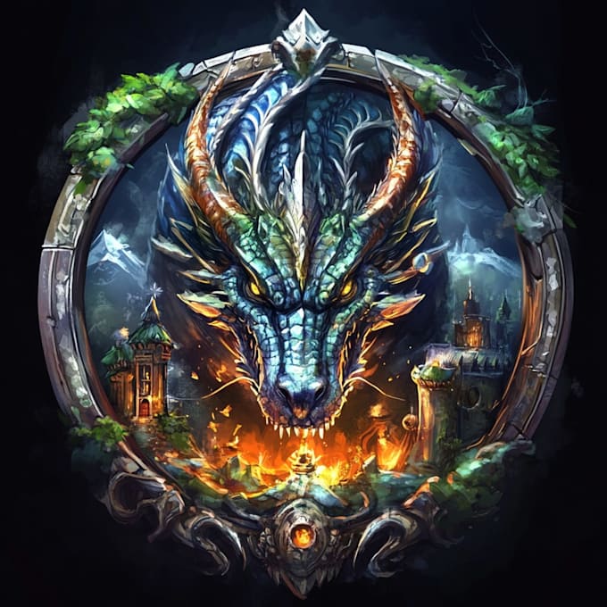 provide a fantasy, rpg, sci fi logo design