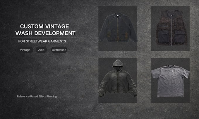 develop custom vintage wash effects for streetwear