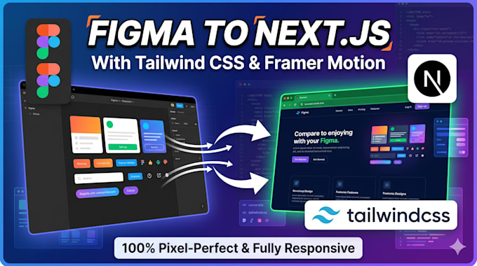 convert figma to react using tailwind CSS with full responsiveness