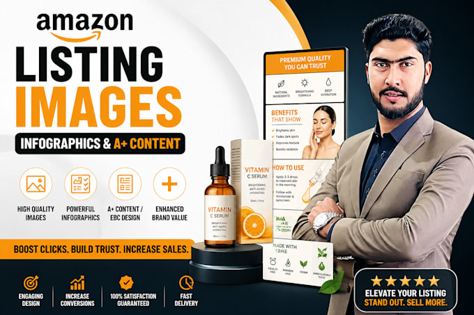 design premium amazon listing images, infographics and a plus content