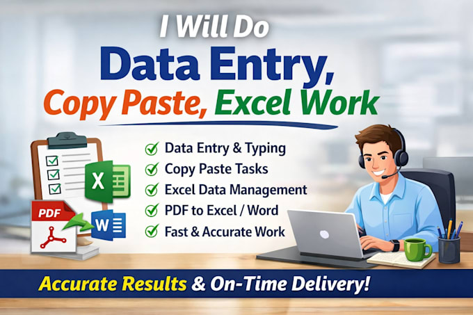 Do data entry, copy paste, excel work and pdf to excel conversion by ...