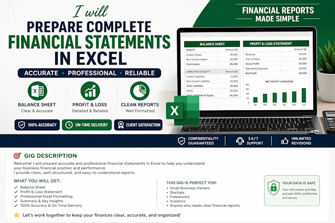 prepare financial statements in excel
