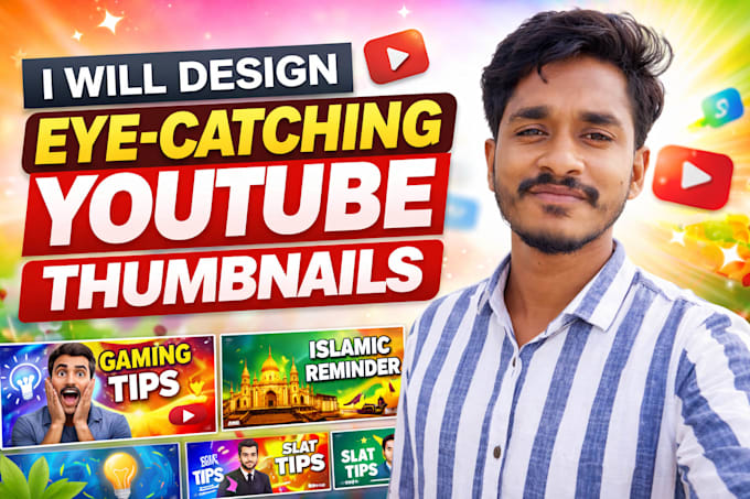 design eye catching youtube thumbnail for islamic content
