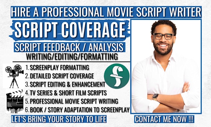 give notes, feedback, analysis and script coverage for movie script, screenplay