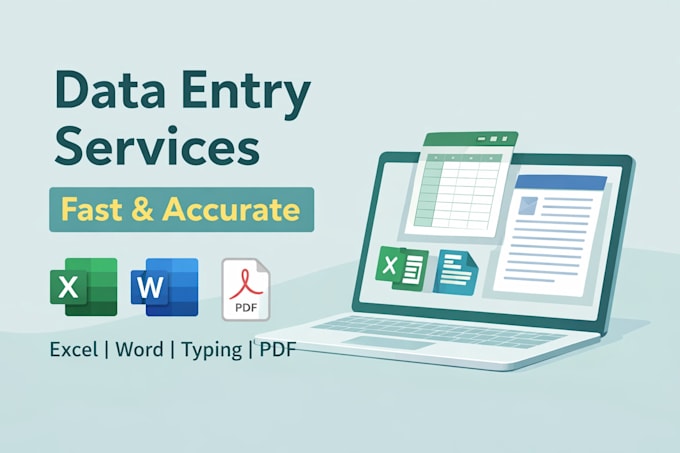 do data entry, typing work in excel or word