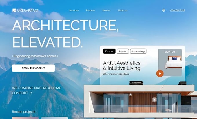 build squarespace architecture studio website interior design contruction site