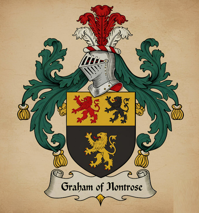 Draw custom and original coat of arms, heraldic family crest logo ...