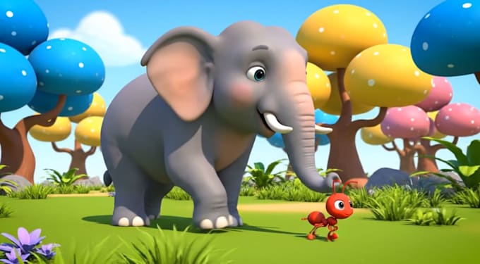 create 2d or 3d animated nursery rhymes videos for kids