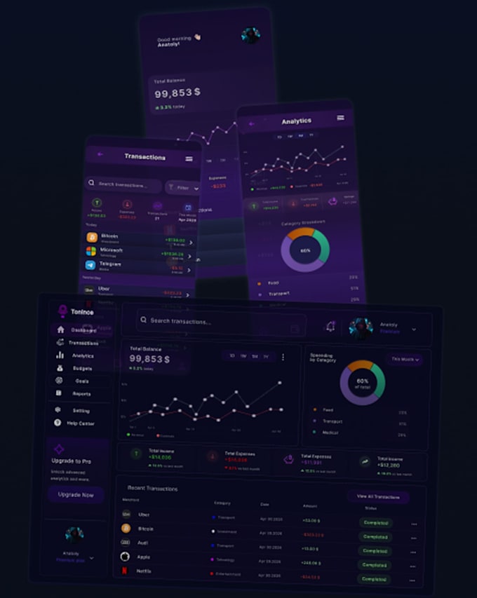 design modern dashboard UI UX in figma