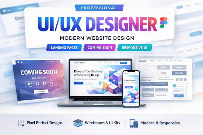 do figma design, figma website UI UX design, and mobile app UI design