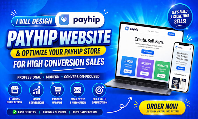 design payhip website optimize payhip store for high conversion sales