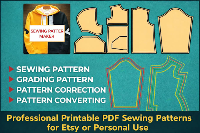 create printable PDF sewing patterns for etsy or personal use