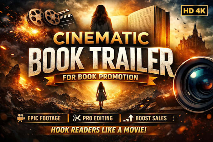 create cinematic ai book trailer or ai book promo video