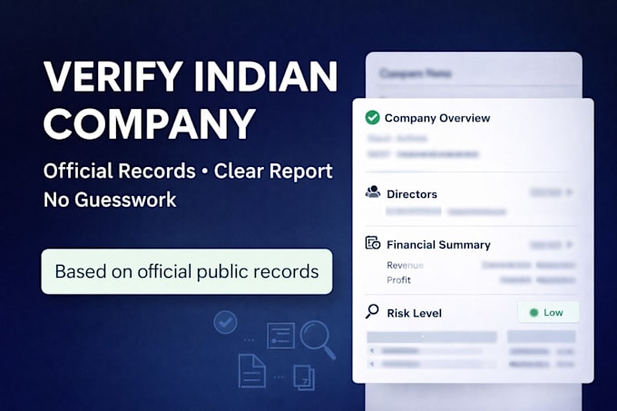 verify indian companies and provide documents