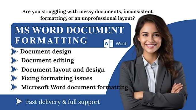 Microsoft word document formatting, editing document design, ms word ...
