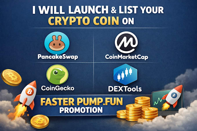 launch and list your crypto coin on pancakeswap with faster pumpfun promotion