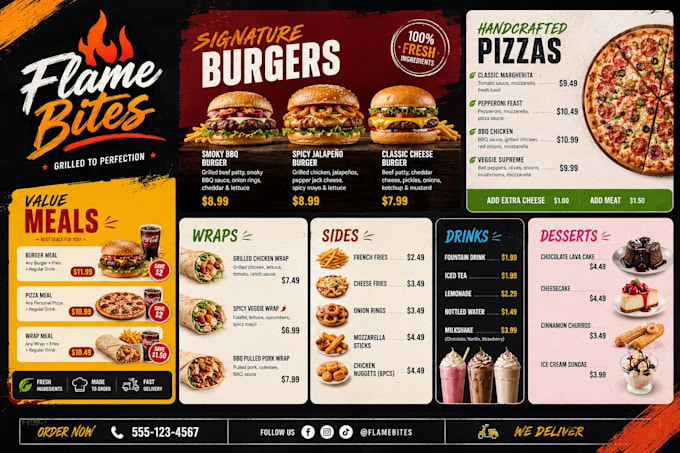 design digital menu, restaurant menu design digital menu board or animated menu
