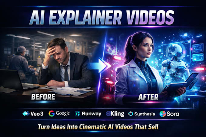 do ai explainer video using veo3 google veo3, runway kling or synthesia sora