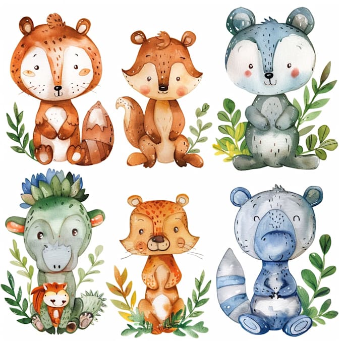 create art watercolor pet animal portrait