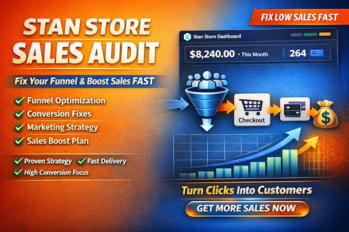 stan store sales audit funnel optimization fix marketing issues to boost sales