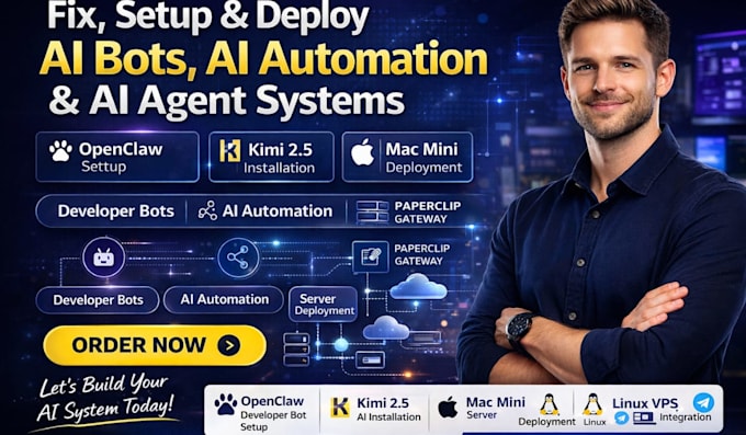 fix setup openclaw open claw developer bot install deploy kimi 2 5 mac mini bot