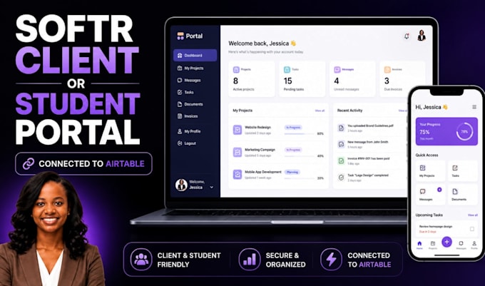 build a softr client or student portal with airtable
