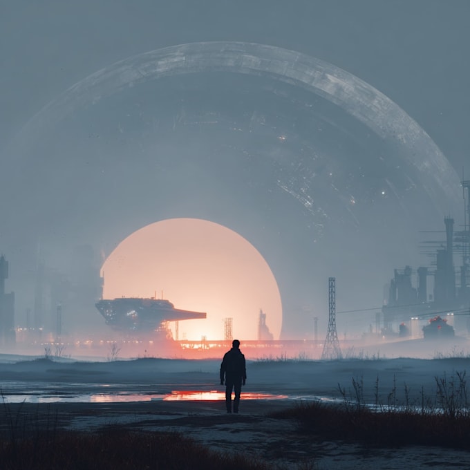 create high quality space art and futuristic space scenes