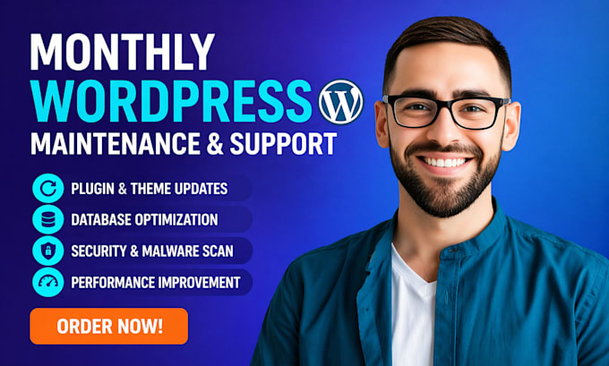 provide monthly wordpress maintenance, website support, updates and security
