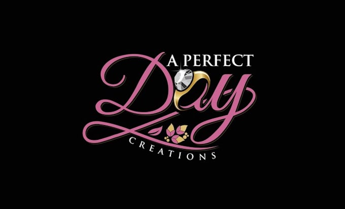 design text wedding event decor and floral logo