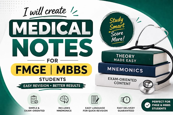 create easy medical notes for mbbs and fmge students