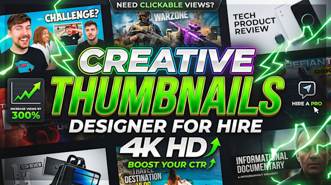 design high CTR thumbnails for youtube