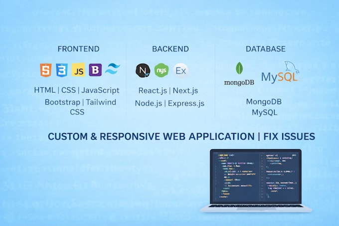 fix website issues and create responsive web applications
