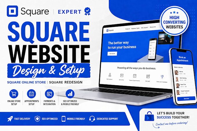 design or redesign square online store, weebly or square appointments website