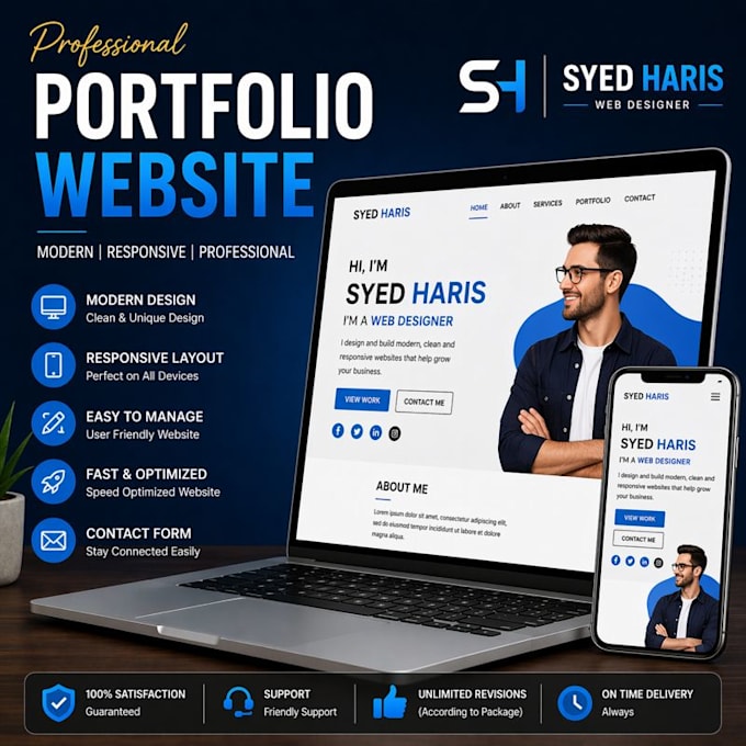 design a modern portfolio website in wix