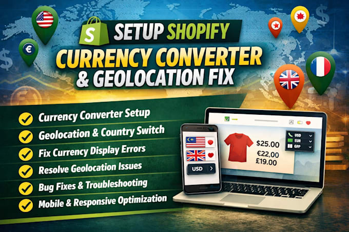 setup shopify currency converter geolocation changer bug fix