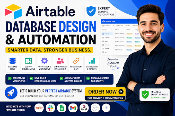 be your airtable expert for automation, database and workflow setup
