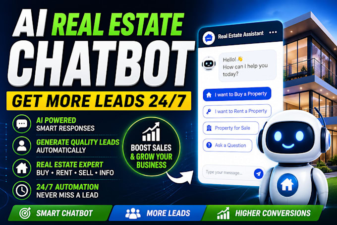 create ai chatbot for real estate websites to increase leads and sales