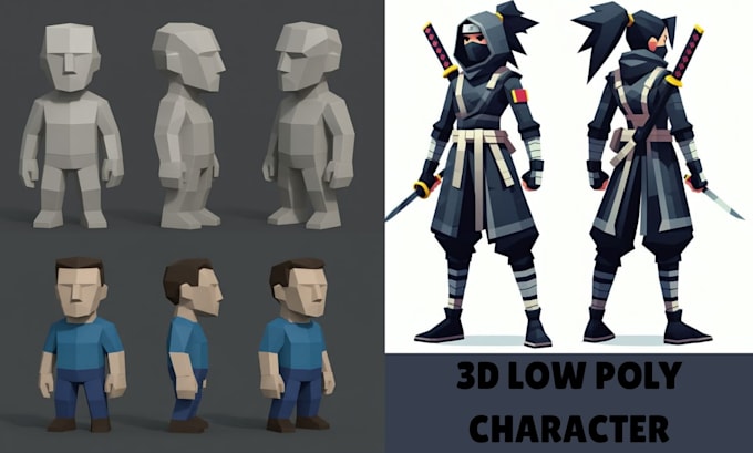make 3d low poly model lowpoly character lowpoly roblox game asset and animation